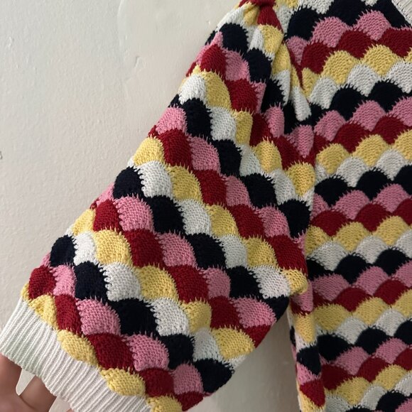 Knit Multi-Coloured, Short-Sleeved Sweater - Picture 4 of 5